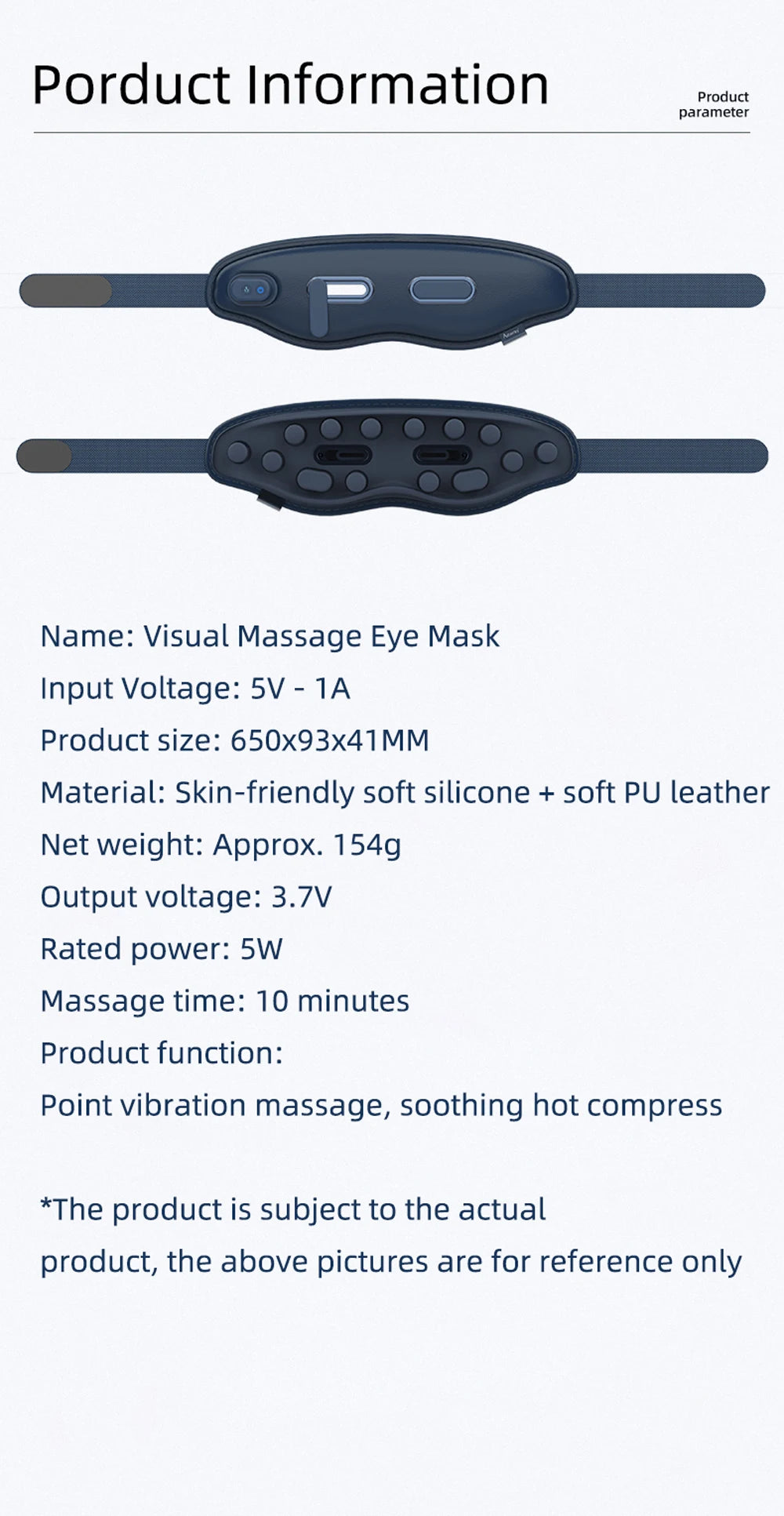 Smart Eye Massager Rechargeable Heated Eye Massage Instrument Massage Eyes Device Vibratable Reduce Eye Strain Improve Sleep