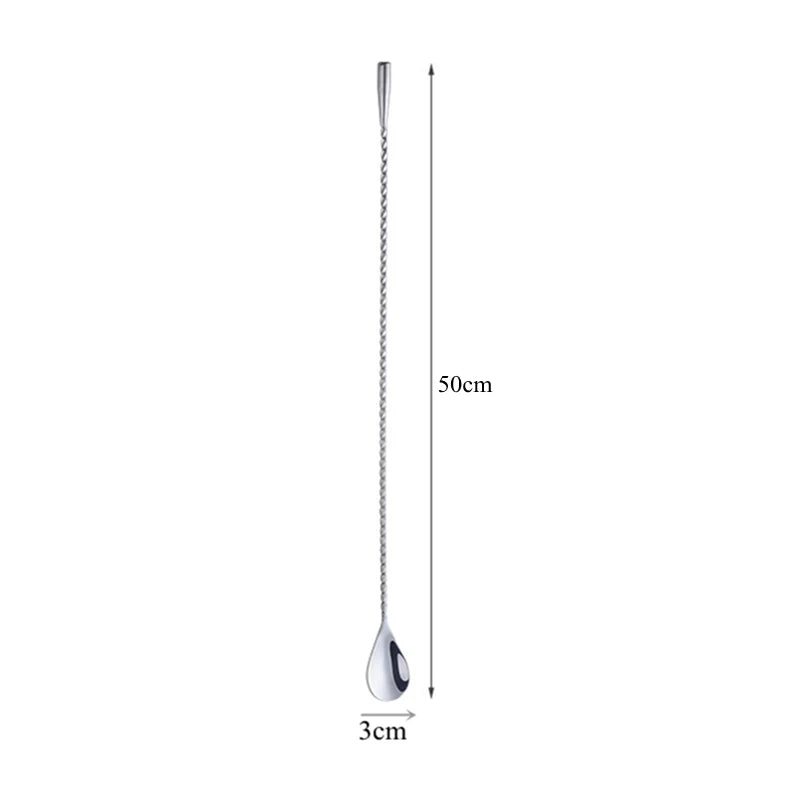30/40/50cm Long Spiral Handle Cocktail Spoon Bartender Drink Shaker Muddler Stirrer Whisky Mixing Rod Kitchen Bar Utensils