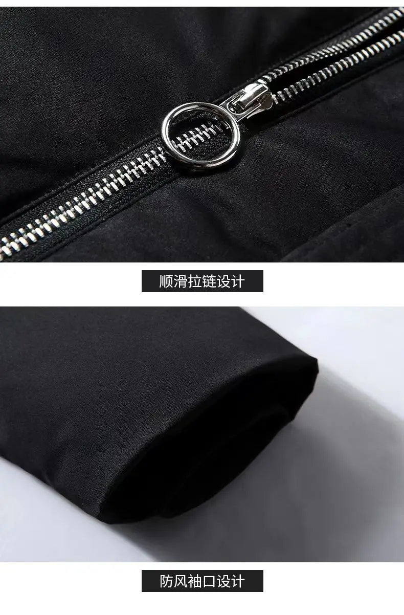 Autumn Winter Thickened Warm Cold-proof Mid-length Over-the-knee Jackets Men's Loose Casual High Street Parkas Male Clothes