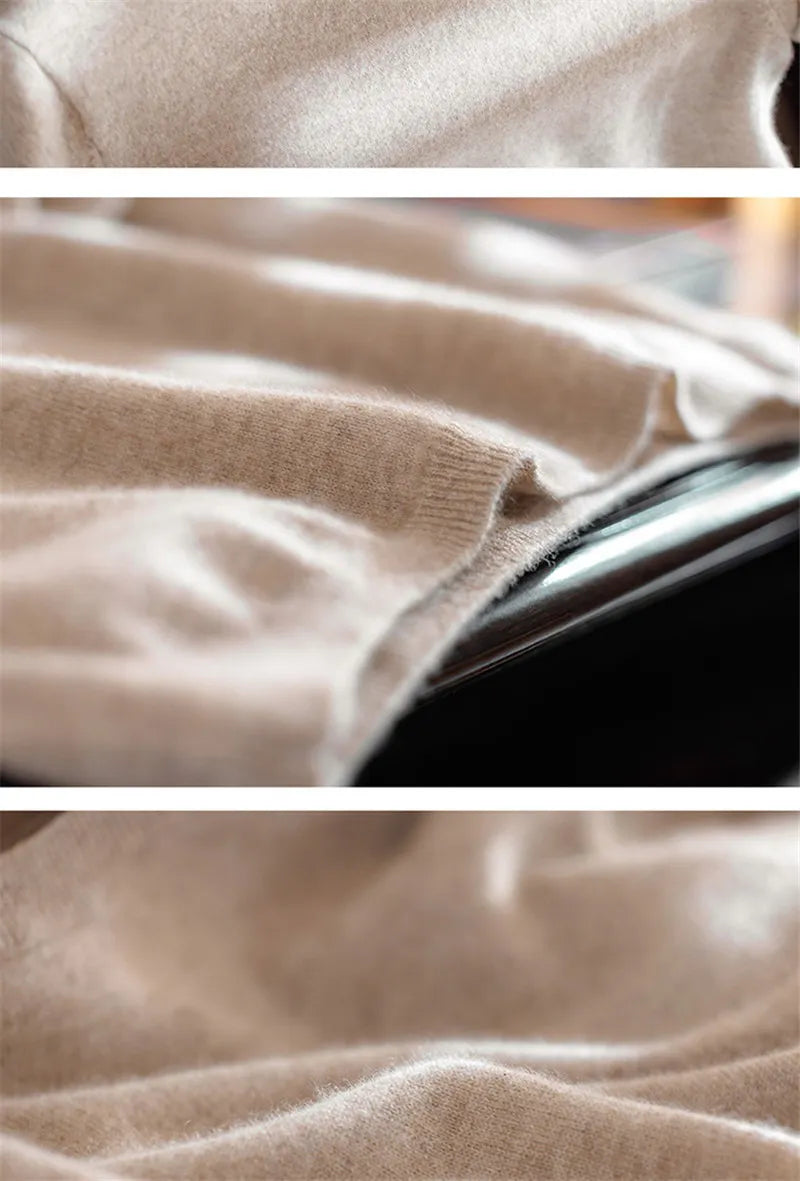 Superfine Merino Cashmere Knitted O-neck T-shirt for Men's Clothing Short Sleeve Tee Solid Color Trend Leisure Tee Tops ﻿