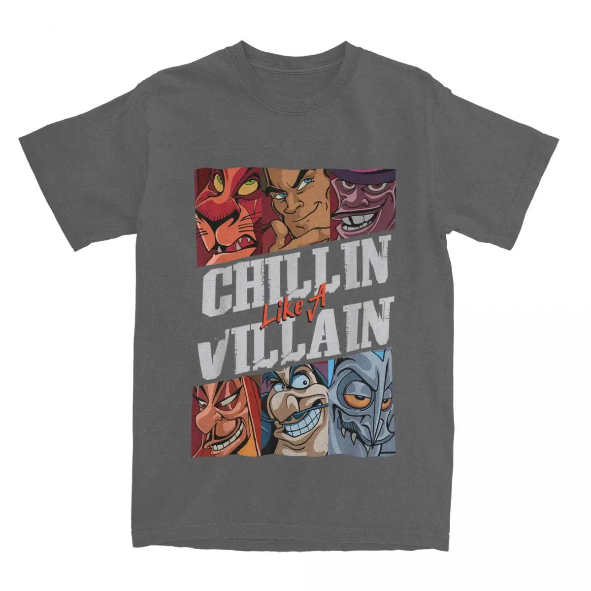 Villains T Shirts Chillin Like A Villain Group Portrait Vintage Tee Shirt Short Sleeve T-Shirt Cotton Gift Idea Tops