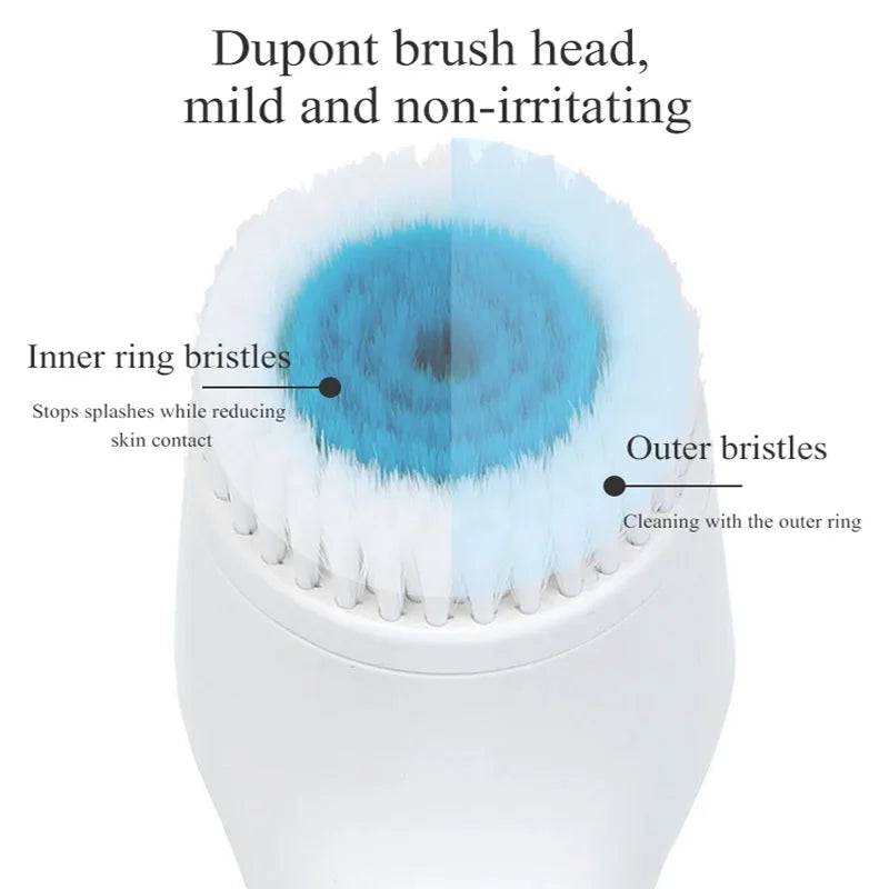 Silicone Electric Ultrasonic Facial Cleaner Acne Pore Blackhead Deep Cleansing Brush Beauty Skin Care Tools
