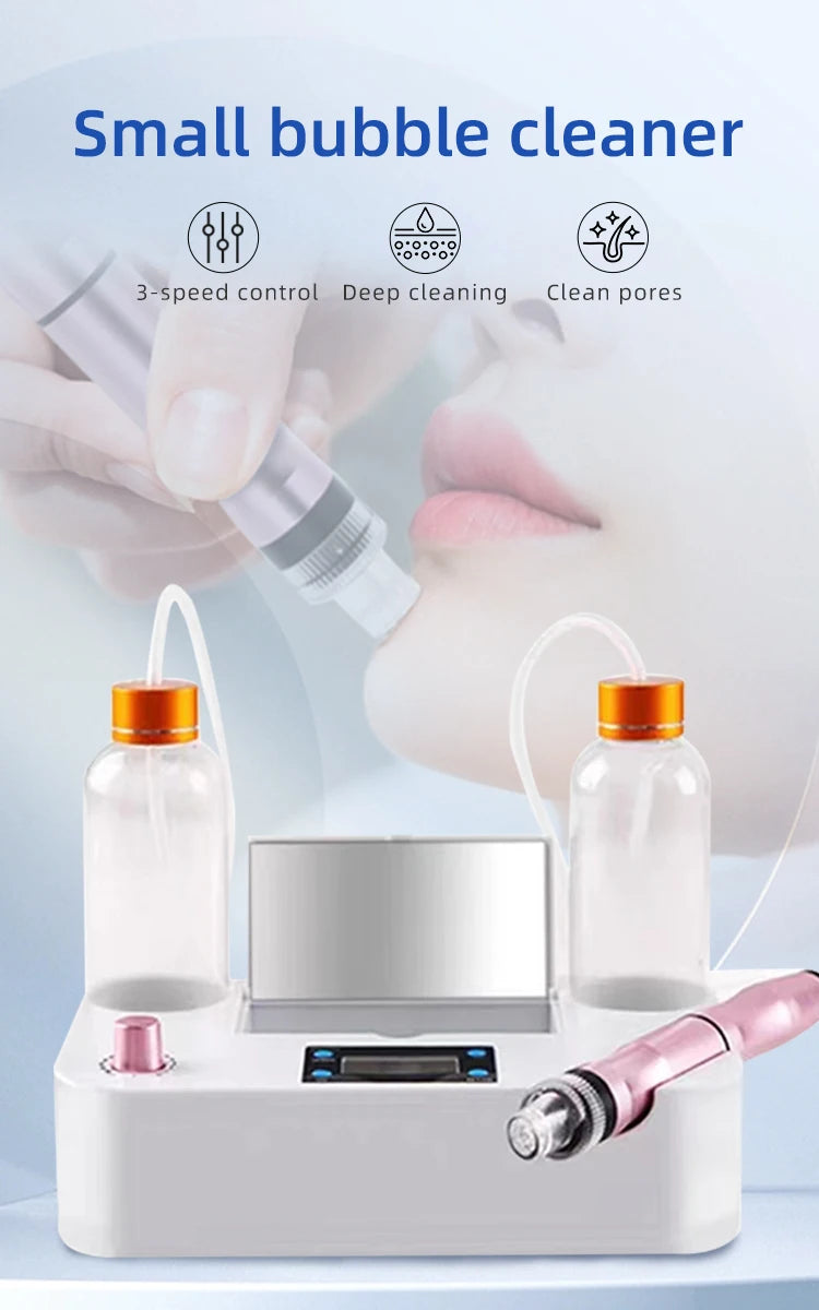 Small Bubble Beauty Device Cleansing Machine Blackhead Removal Water Spray Hydro Jet Face Pores Vacuum Suction Acne Cleaner