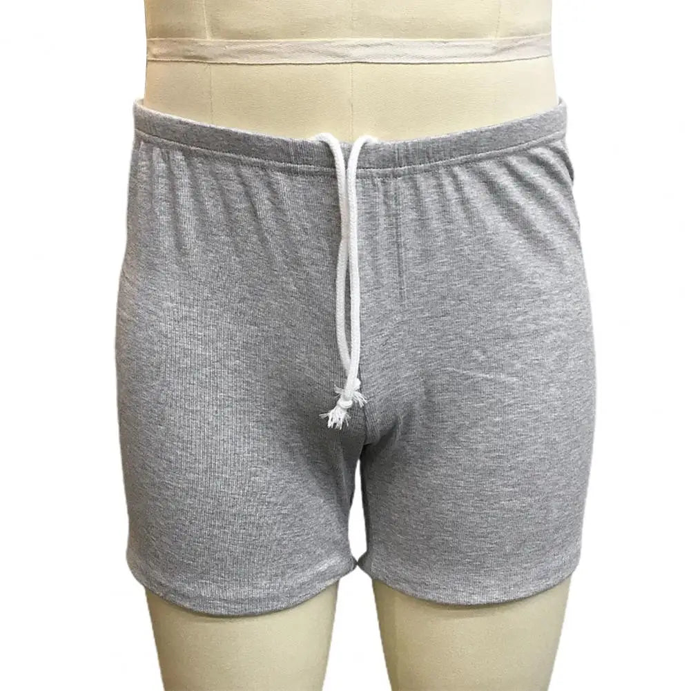 Above Knee Length Pants Men's Summer Drawstring Shorts Slim Fit Above Knee Length Solid Color Vacation Beach Sport Casual