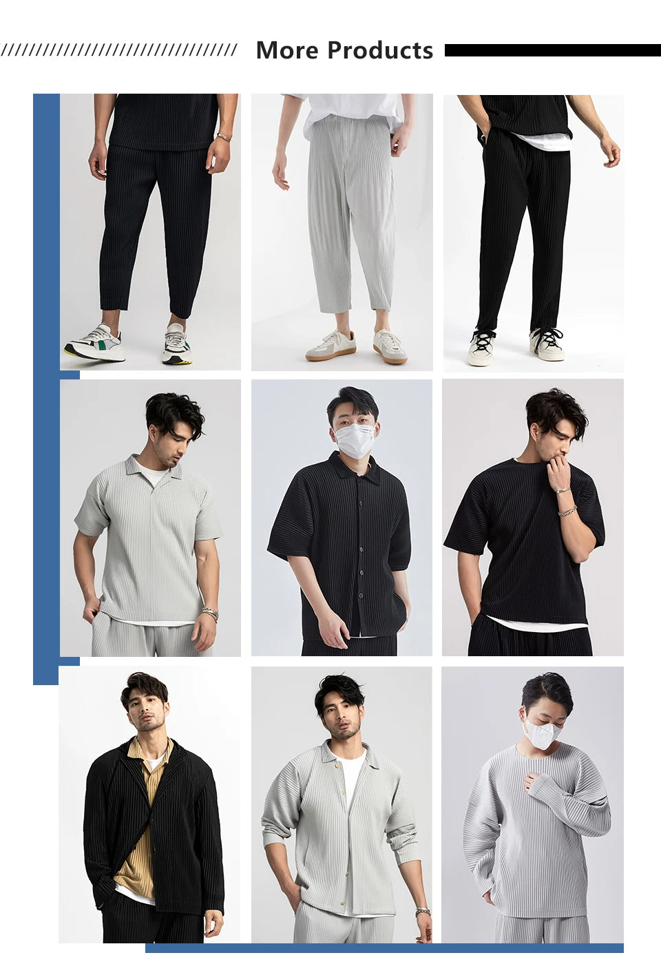 Miyake Pleated Men Cargo Pants Pleated Straight Pants Loose Overalls Men Baggy Black Trousers Fashion Casual Streetwear Pants