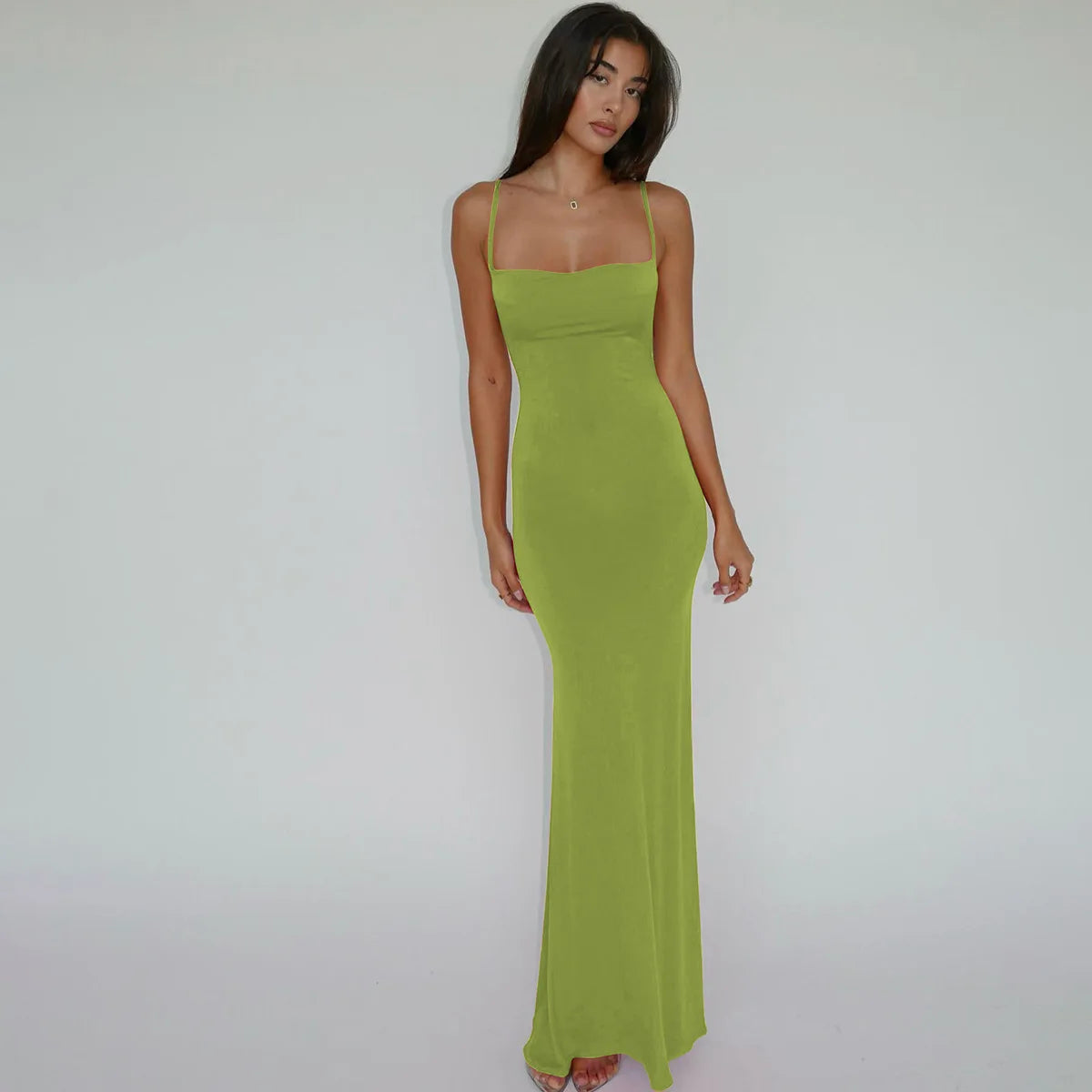 Cryptographic Draped Sexy Backless Sleeveless Slip Maxi Dress for Women Elegant Summer Sundresses Holiday Beach Vestido Clothes