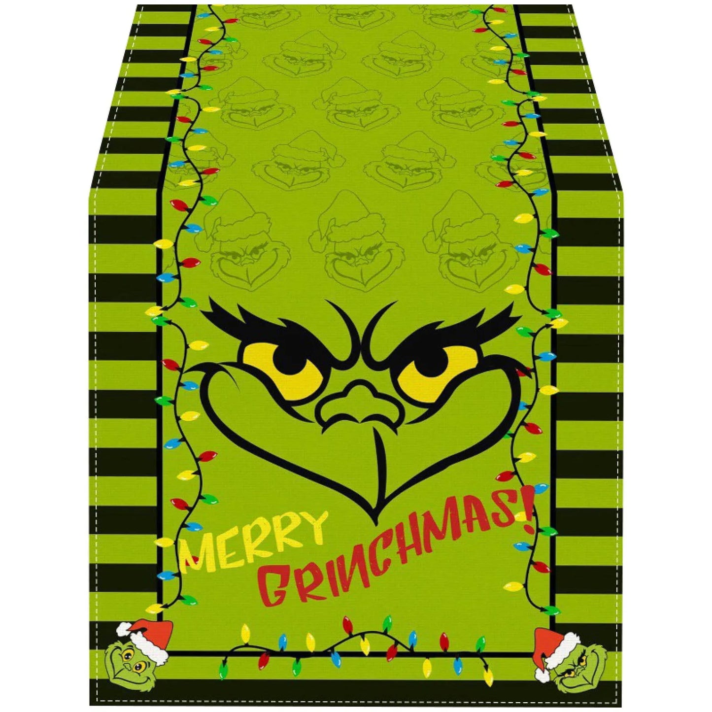 Linen Green Christmas Table Runner Tablecloth Christmas Xmas Winter Holiday Home Kitchen Dining Room Table Decoration 13x72 Inch