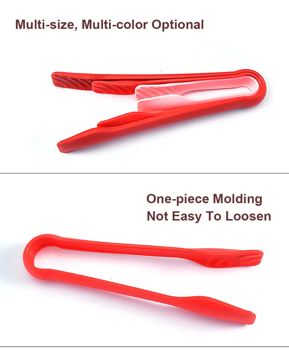 Silicone world 3pcs PP Food Tong Kitchen Tongs Non-slip Cooking Clip Clamp BBQ Salad Tools Kitchen Accessories Cake Food Clip