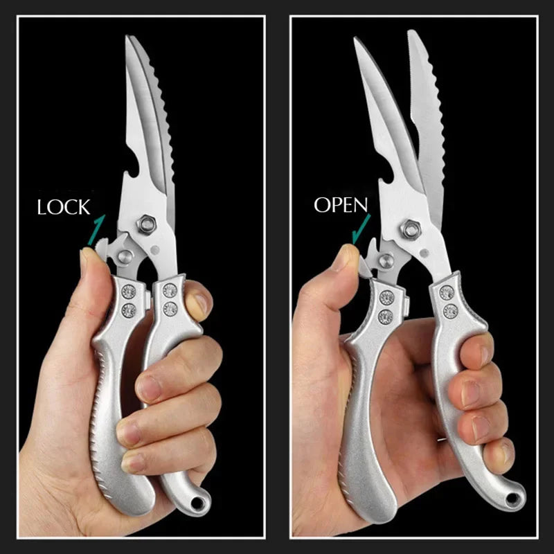 Professional Chicken Bone Scissors Upgraded Poultry Shears Cutter Stainless Steel Turkey Meat Fish Vegetables Kitchen Scissors