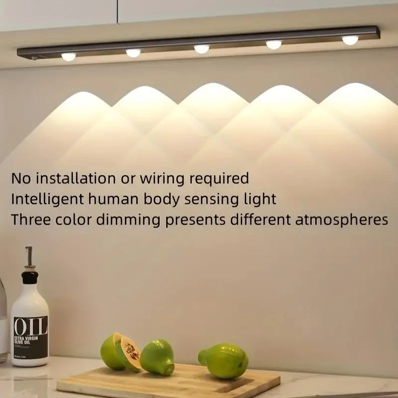 LED Cabinet Light USB Rechargeable Motion Sensor Led Lamp for Kitchen Wardrobe Cabinet Lighting taircase Backlight Night Light
