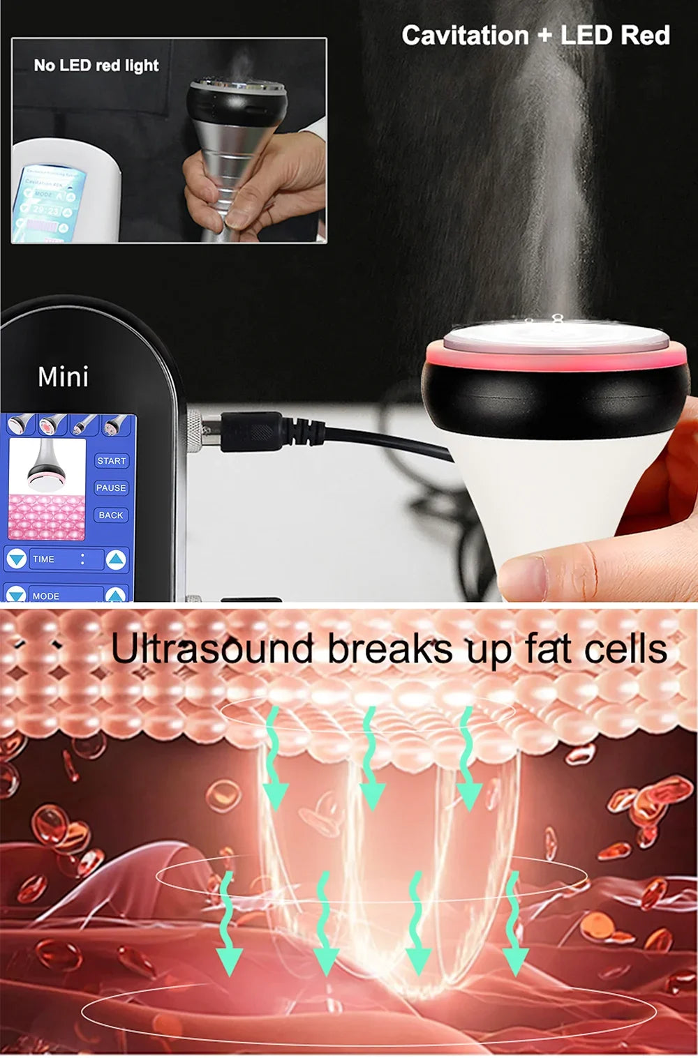 40K Cavitation Lipo Slimming Machine 4 in 1 Facial Care Ultrasonic Liposuction Cavitation Skin Lifting Tightening Shaping Device