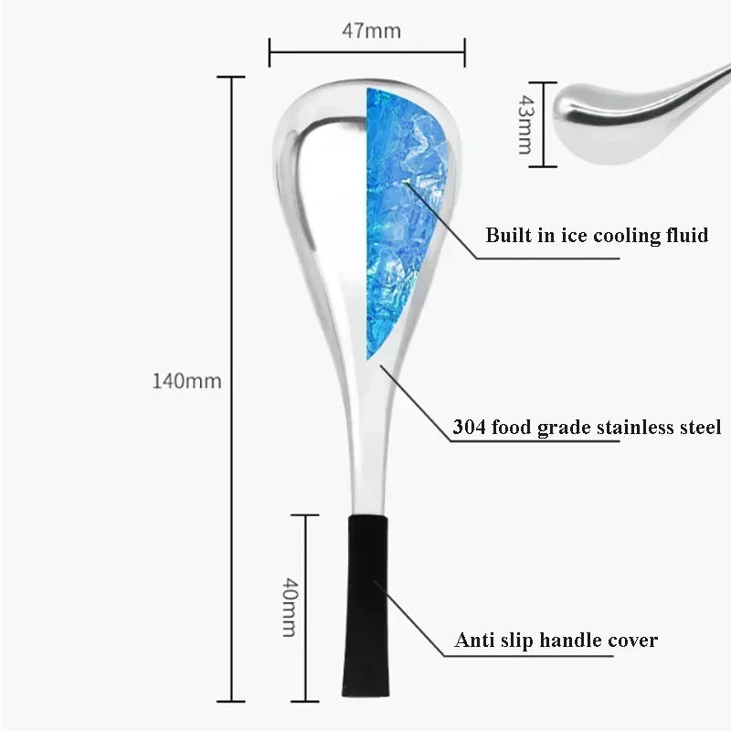 2PCS Ice Globes Spoon Massager Facial Skin Care Freeze Tool Stainless Steel Face Beauty Cryo Roller Cooling Massage Spa Ball