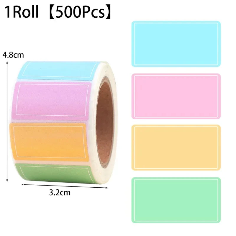 Writable Colored Label Stickers Kitchen Self-adhesive Spice Sticker DIY Classification Storage Waterproof Label for Home Office