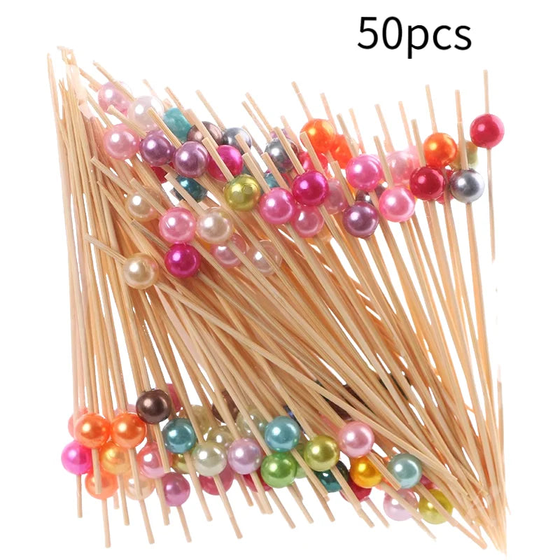 50PCS/pack Disposable Bamboo Sticks Party Decoration Kitchen Gadgets Convenient Easy To Use Health Household Products 12cm