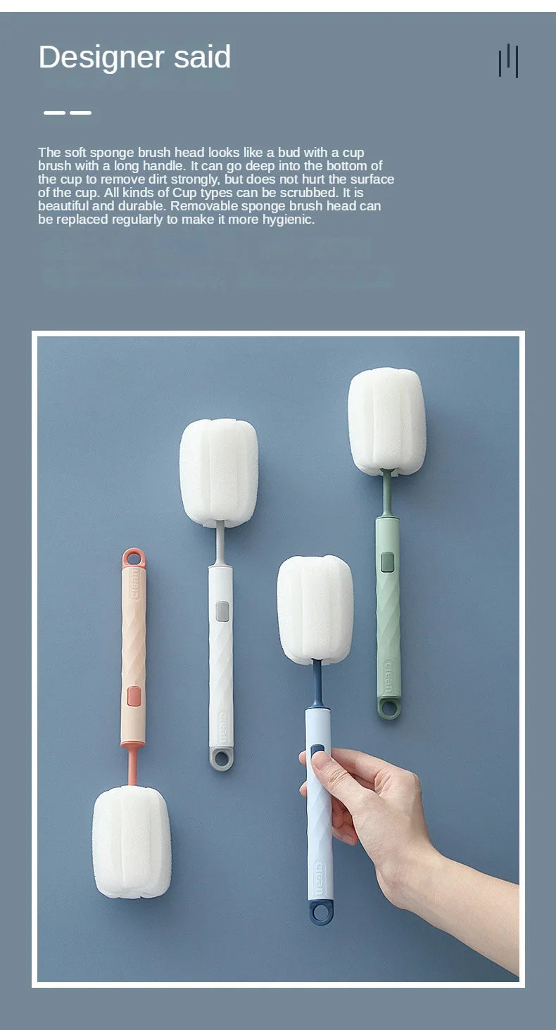 Removable Sponge Baby Cup Bottle Brush Kitchen Cleaning Tool Bottle Cleaning Cleaning Brush  ершик для бутылок