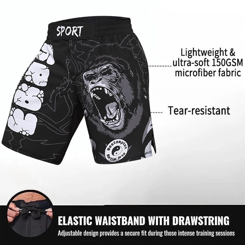 Popular Beach Surf Wear Short Sets For jiu jitsu Bjj No Gi Rashguard+Grappling Shorts Cool Westling stretchy Running Gym Clothes