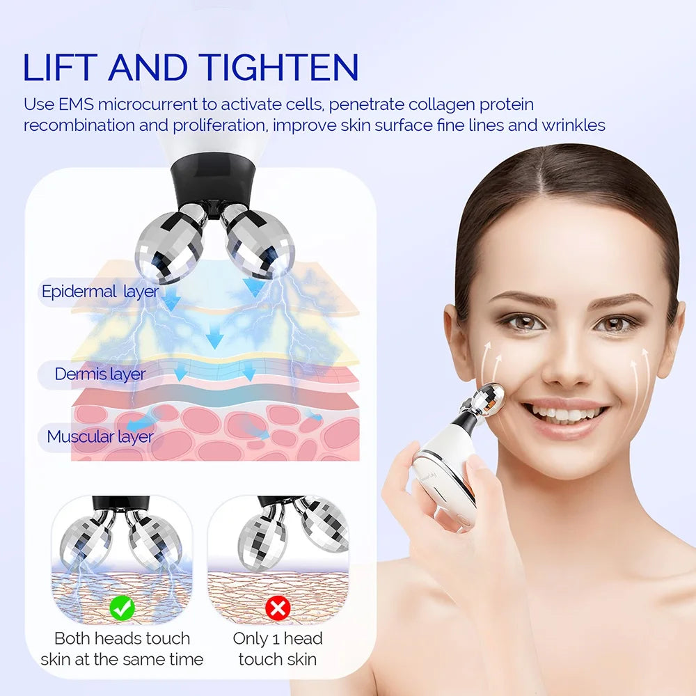 Foreverlily Face Body Roller Massager Facial Lifting Roller Chin Slimmer Double Chin Reducer Face V-line Massage Roller SkinCare