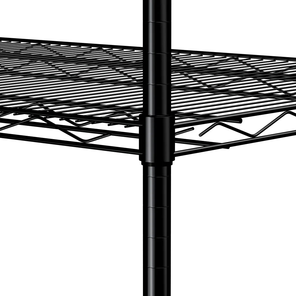 Warehouse supermarket kitchen other 5-layer heavy-duty adjustable shelves with wheels  adjustable feet  frame bearing 300 pounds