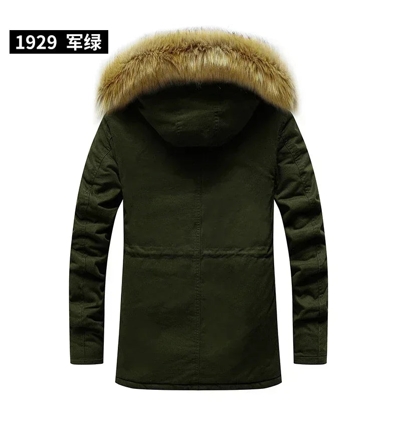 Camouflage Jacket Winter Hooded Velvet Thick Windproof Coat Men Warm Male's Medium-long Parkas New Mens Camo Parka Coat