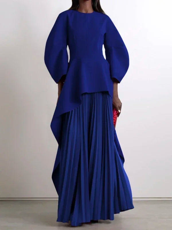Lemongor Elegant Party Evening Dresses 2025 New Women Elegant Solid Color Split-Joint Tiered Pleated Formal Banquet Long Dress