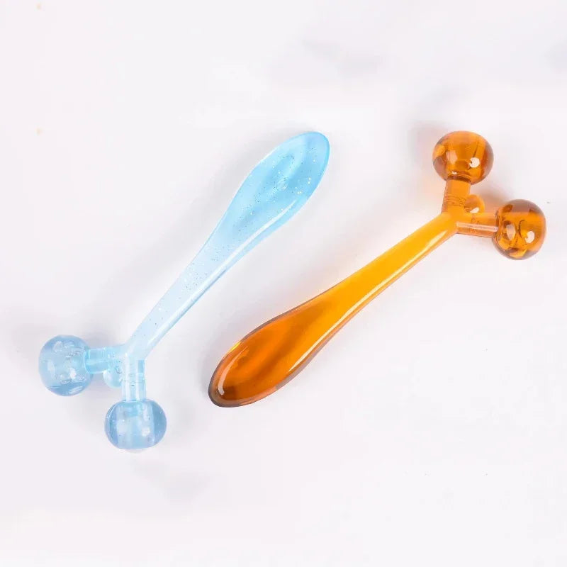 Y-shaped Facial Roller Massager Multi-functional Massage Stick Small Double Ball Roller Lifting V Face Facial Lifting Tool