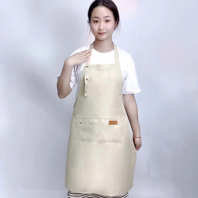 Custom Company Shop LOGO Kitchen Aprons For Woman Men Chef Work  Grill Restaurant Bar Shop Cafes Beauty Nails Studios Uniform
