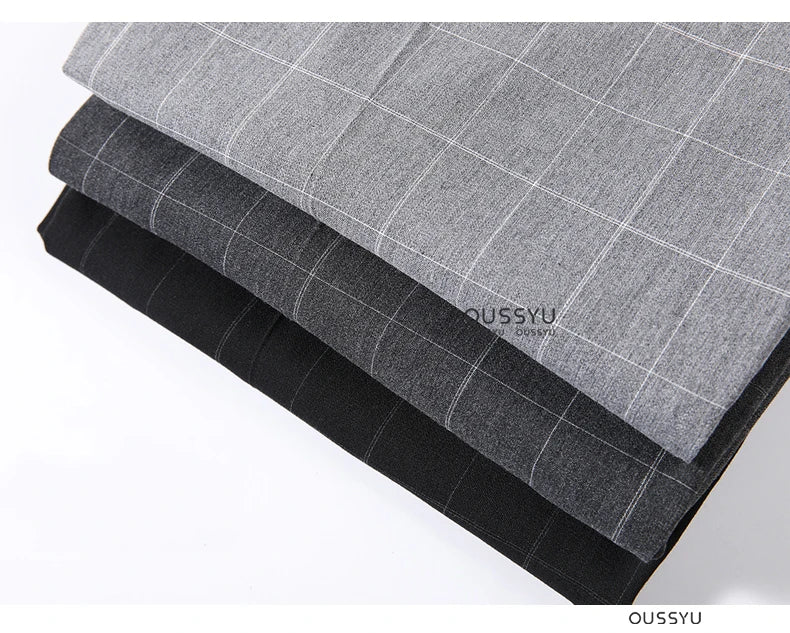 High Quality Summer Thin Plaid Pattern Formal Dress Pants Men Slim Business Work Office Party Korea Skinny Casual Trousers Male