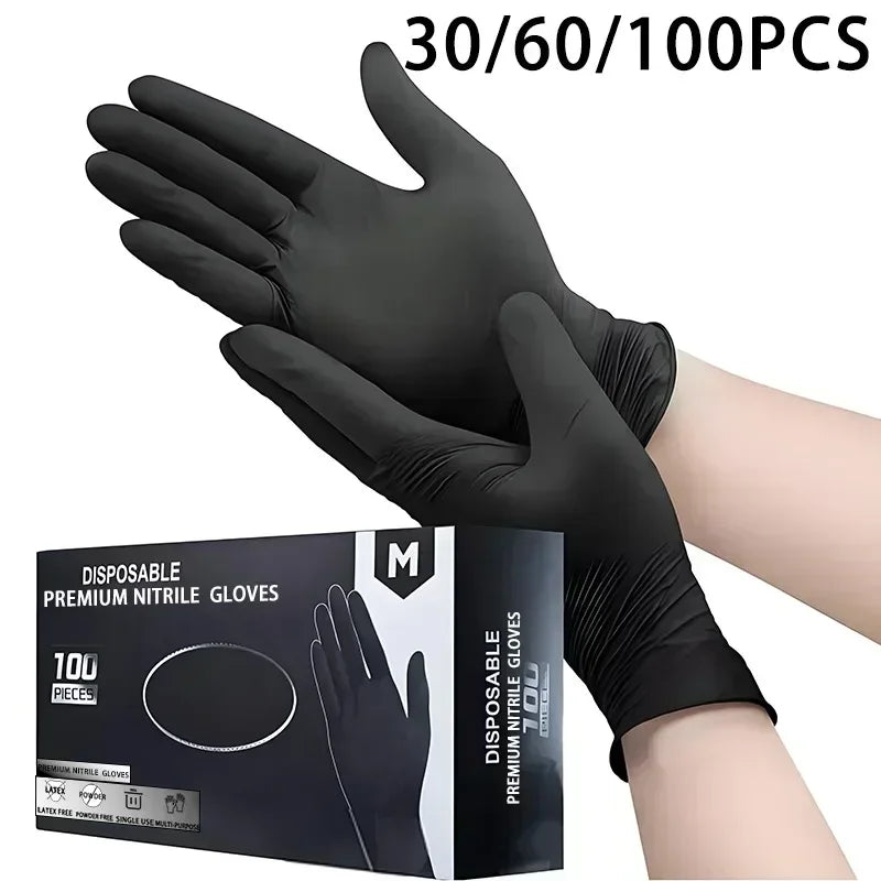 20/50/100PCS Disposable Black Nitrile Gloves,Household Cleaning Nitrile Gloves Latex Free, for Kitchen and Bathroom Cleaning