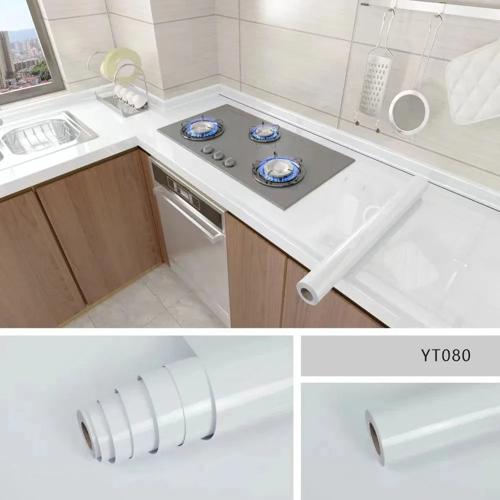 40cm Marble Kitchen Oil-Proof Film Stove Waterproof Moisture-Proof Self-Adhesive Wallpaper Countertop  Renovation Tile Stickers