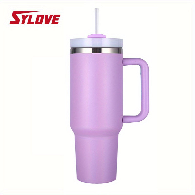 SLOVE 40oz Stainless Steel Tumbler With Handle And Straw, Insulated Sports Water Bottle For Men And Women, Keep Warm Or Cold, Coffee Cup - Perfect Gift