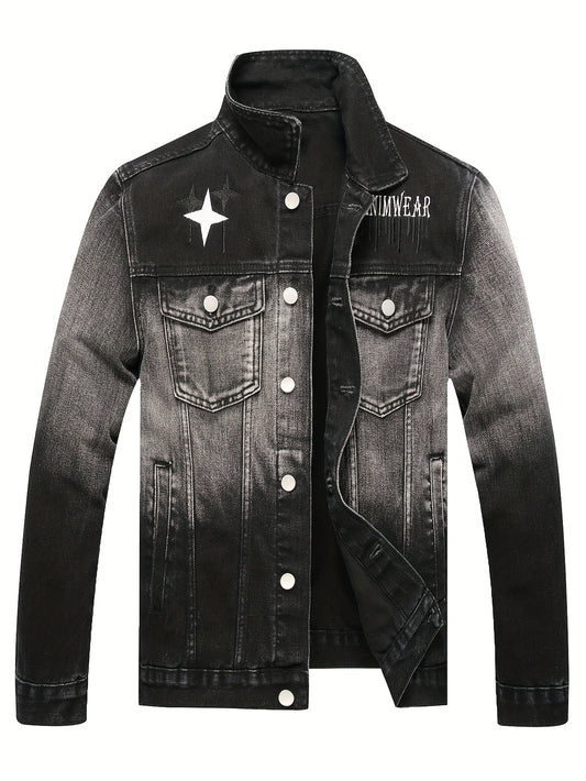 Men's Denim Embroidered Jacket