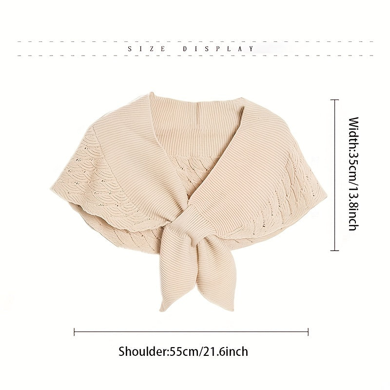 Women'S Stylish Openwork Yarn Shawl - Lightweight, Breathable Polyester, Perfect for Layering or Standalone Outfits, Machine Washable, Weekend Casual Wrap | Versatile Shawl | Stylish Knitwear, Shawls for Winter