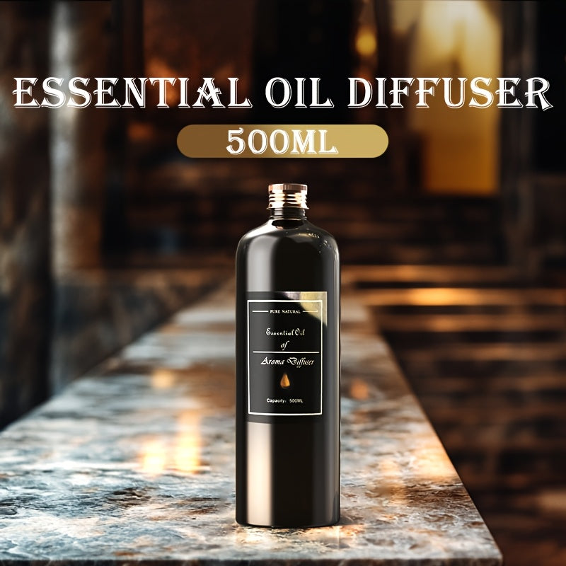 1pc 500ml Essential Oil Refill for Diffusers - Natural Lemon & Eucalyptus Blend, Long-Lasting Aromatherapy for Home, Bedroom, Hotel - Fragrance Oil, Hotel Fragrance | Natural Essential Oil | Fragrance Oil Blend