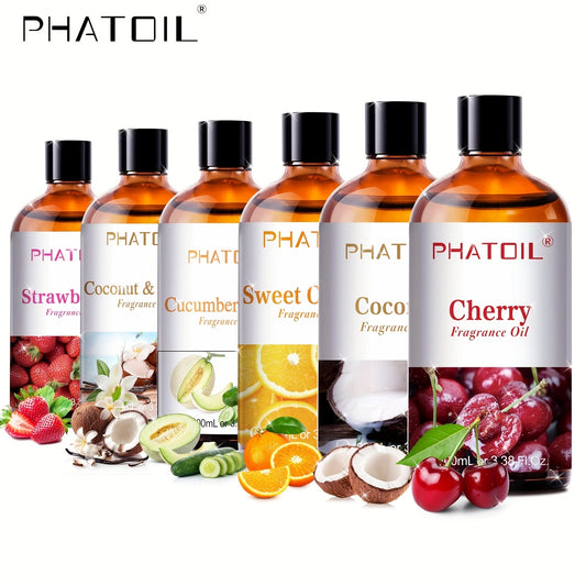 Alcohol-Free Fruit Essential Oils - Strawberry, Coconut, Cherry, Sweet Orange, Lime, Apple, Mango, Watermelon, Lemon, Passion Fruit, for Diffusers, Humidifiers, DIY Crafts, And Gift Making, Diffuser Oils | Vibrant Label Design