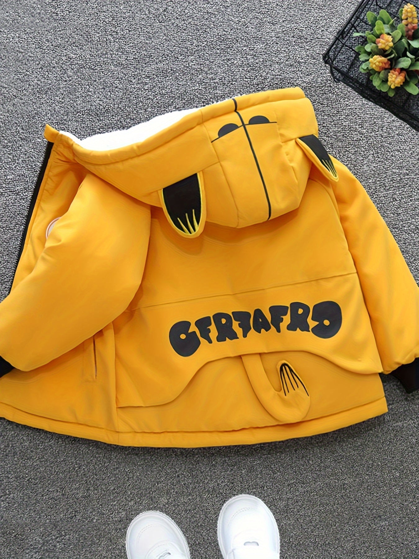 Boys Winter Thick Coat Cute Little Tiger Design Hooded Jacket Boys Windproof Thick Warm Coat Jacket