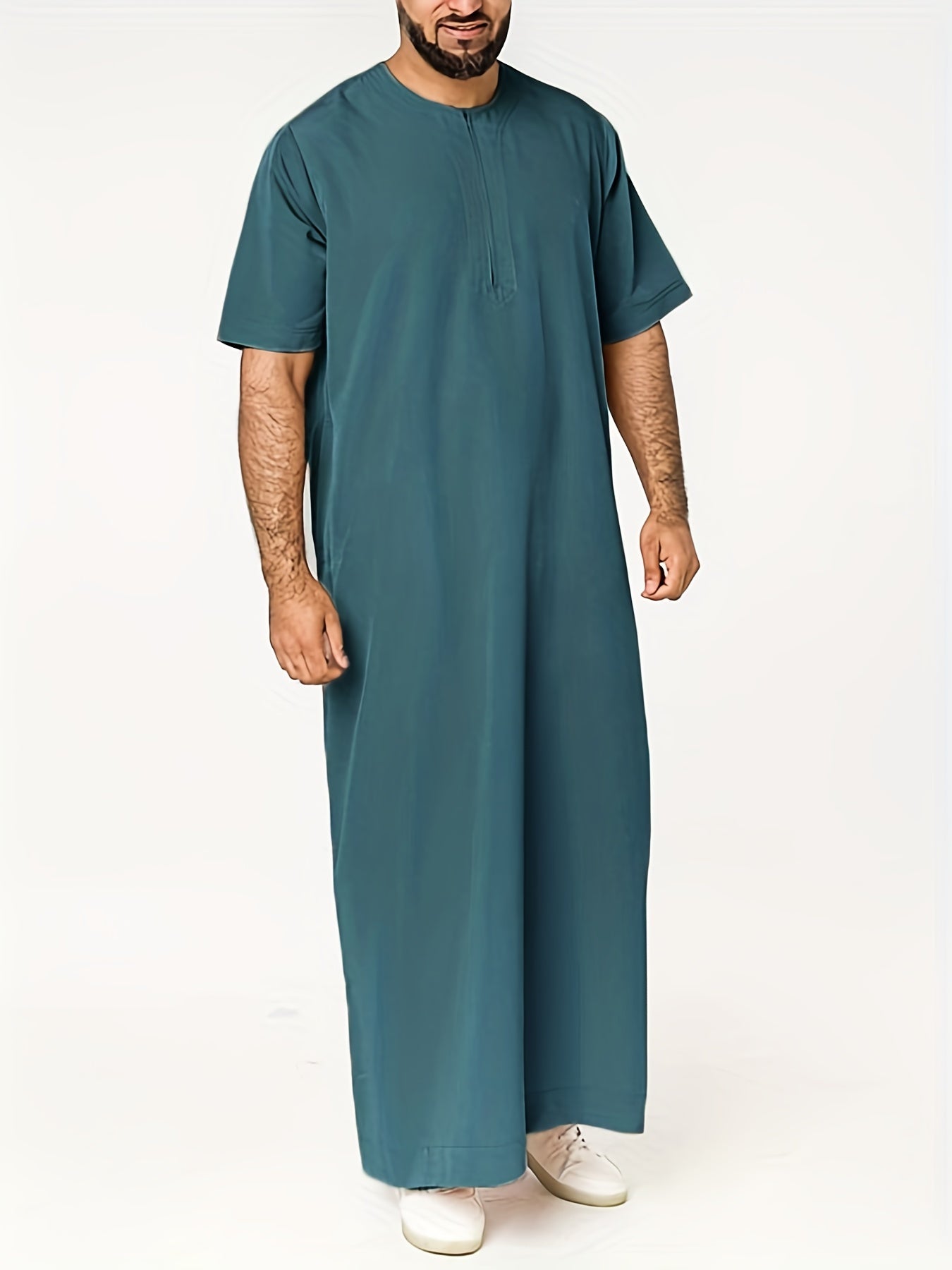 Ramadan Thobe - Exclusively Designed for Men, Long Sleeve Elegant Robe, Traditional Abaya Dress, Comfortable Clothing, Inspired by Saudi Arabic Culture, Jubba and Dishdasha Style, Perfect for Ramadan Celebrations