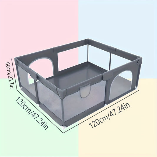 LSAV Extra Large 119.38cm x 119.38cm x 58.42cm Youngsters Activity Center & Playpen - Full Grid Design, Safety Non-Slip Stainless Steel Frame, Indoor/Outdoor Use, Portable with Carry Handles, Gray - Perfect Holiday Gift for Youngsters, Portable Play Area
