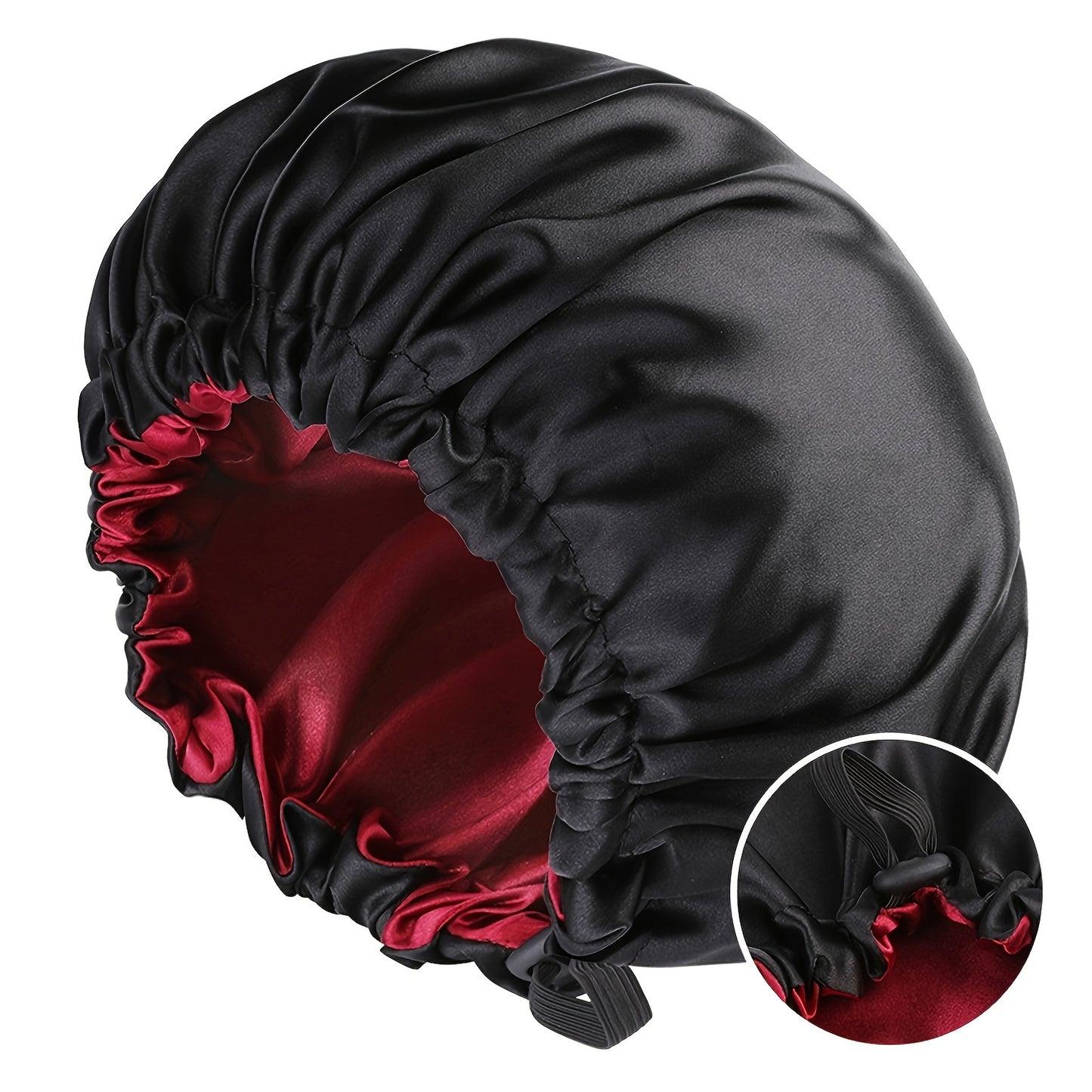 [Satin Sleep Bonnet] Double Layer Satin Bonnet For Sleeping - Adjustable Bonnet For Curly Hair - Large Satin Lined Sleep Cap For Women