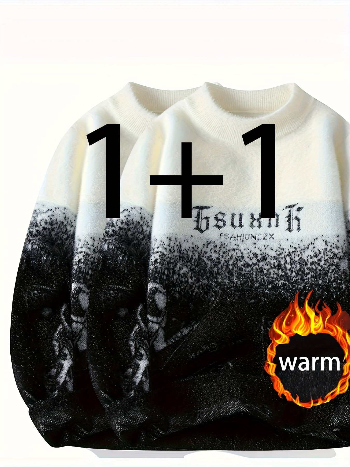 Two-Pack Men's Color Block Crew Neck Sweater - Soft Warm All-Season Pullover, Regular Fit Long Sleeve, Durable and Comfortable Design, Mens Knit Sweater, Everyday Outfit, Layering Piece, Classic Knitwear, Highquality Stitching, Pullover Top, Casual Wardr
