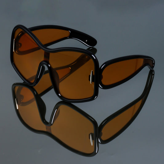 New Fashionable Retro Oversized Rectangular Glasses for Women And Men, Simple And Versatile Everyday Casual Wear Decorative Eyewear.