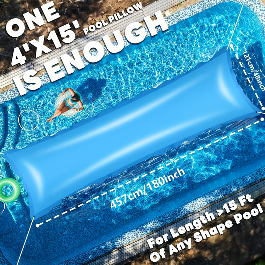 Large Pool Pillow for Above Ground Pools - Durable PVC Ice Balance Cushion with Rope, Winter Pool Closure Anti-Freeze Kit, Supports Pool Cover, Ideal for In-Ground Pools, Pool Cover Support|Sturdy Pool Pillow|PVC Construction, Pool Cover Supports, Pool P