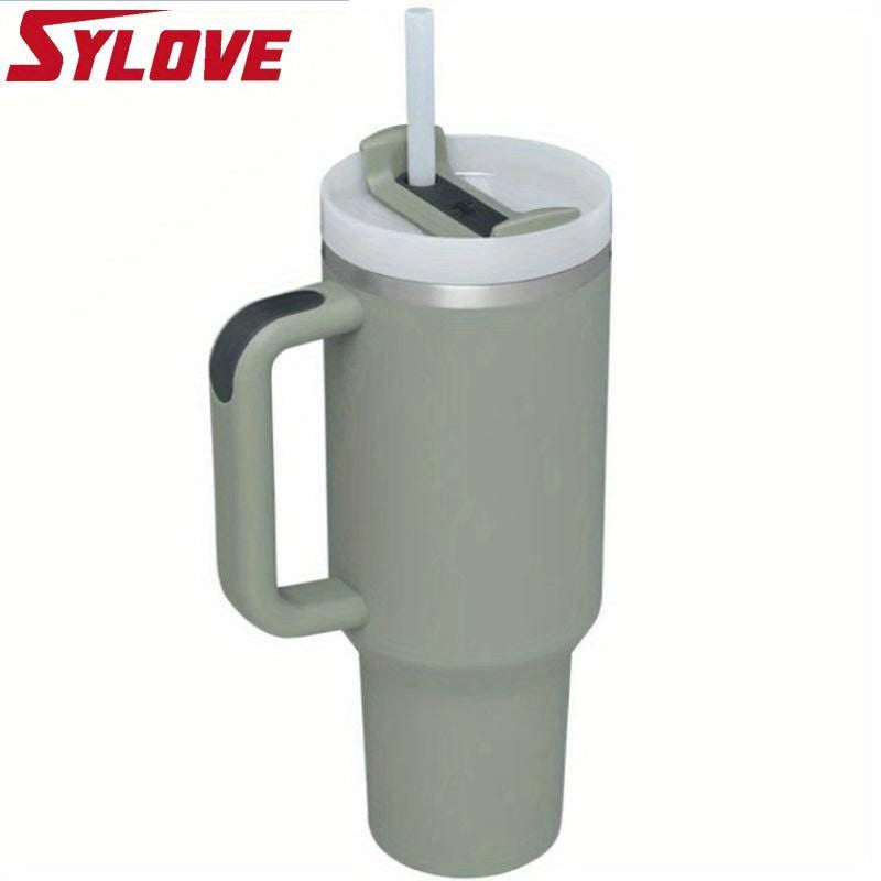 SLOVE 40oz Stainless Steel Tumbler With Handle And Straw, Insulated Sports Water Bottle For Men And Women, Keep Warm Or Cold, Coffee Cup - Perfect Gift