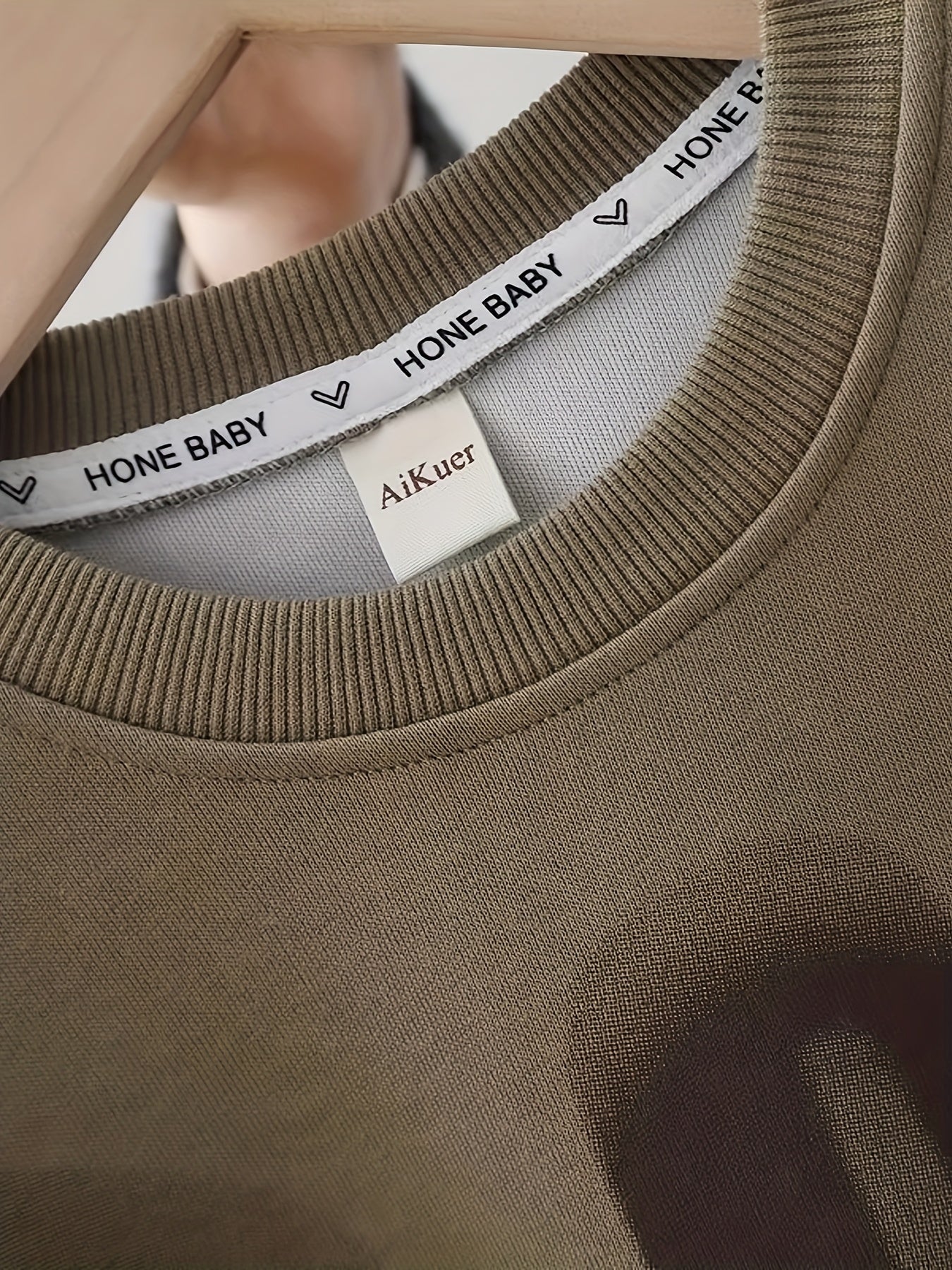 Boys' Trendy 2pcs Set | Faux Layered Crewneck Pullover with "BRO" Graphic + Light Wash Faux Denim | Cool Spring/Fall Outfit, Perfect for Outdoor