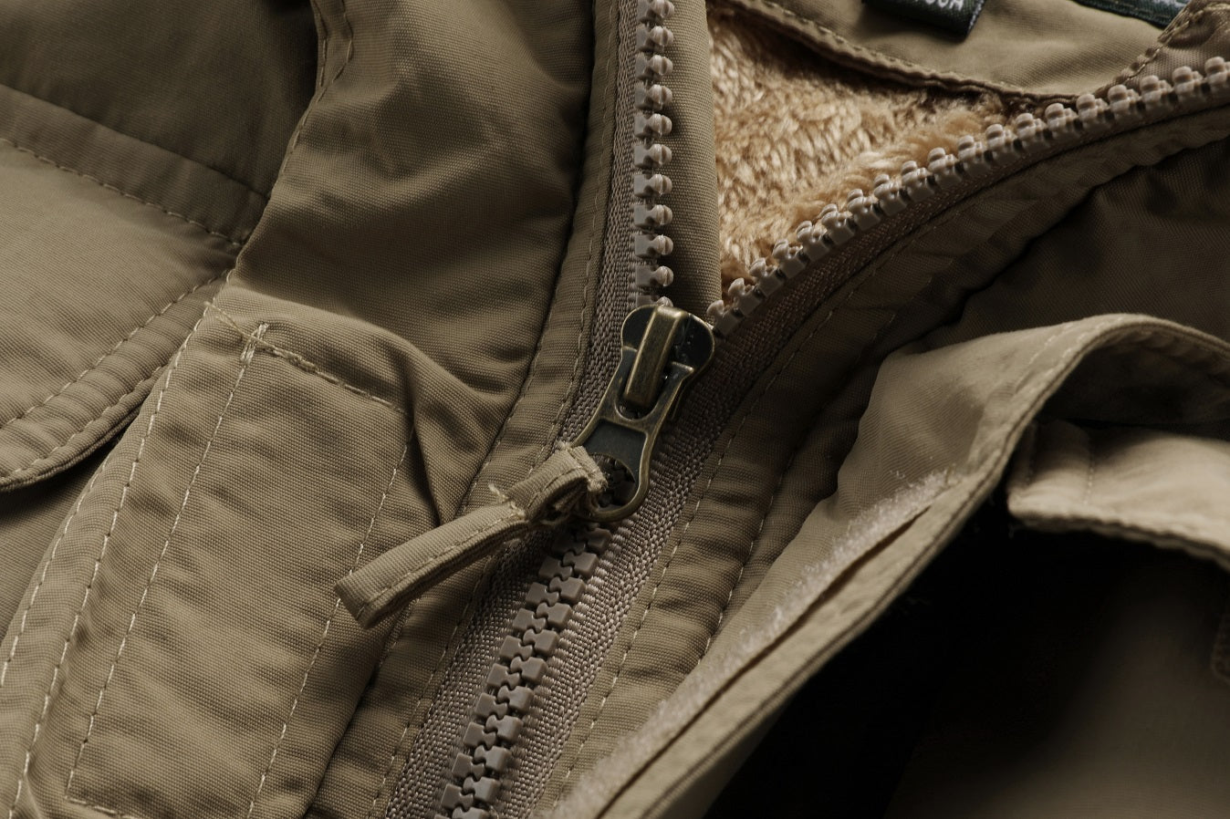 WarmthMax Cargo Jacket for Men - Fleece Lined, Removable Hood, Military Style, Water Resistant, Breathable, and Adjustable Fit for Outdoor Activities