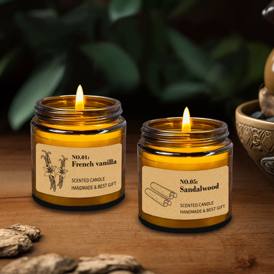 Lavender Scented Soy Wax Candle - 3.5oz (90g) with Essential Oil Infusion, 20-Hour Burn Time, Soy Wax for Long-Lasting Lavender, Vanilla, Freesia & Jasmine Aroma - Round Candle for Home Decor, Christmas, Halloween, Gifts, Scented Candles, Aesthetic Room