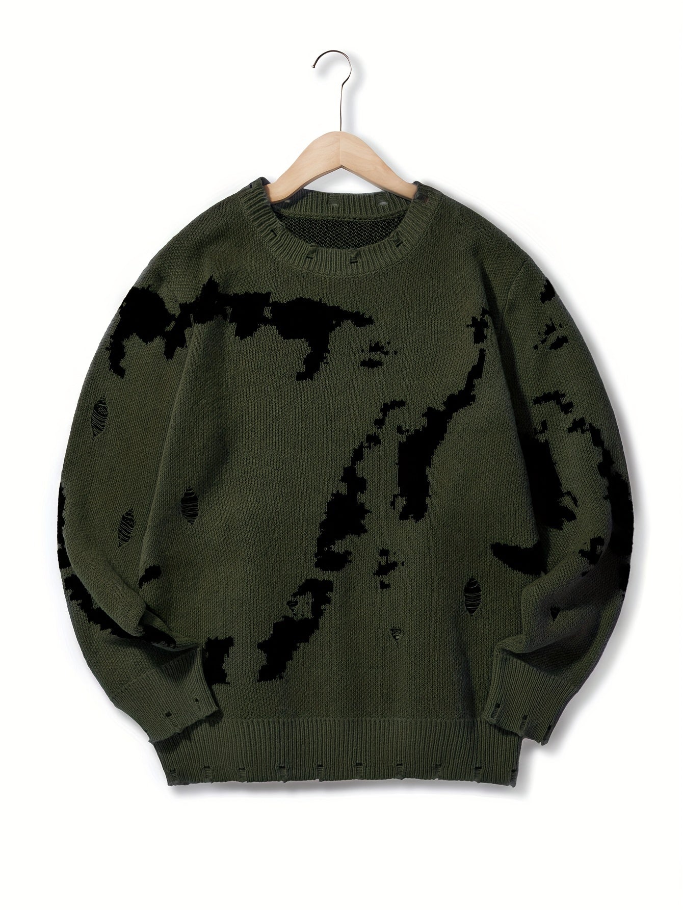 All Match Knitted Sweater, Men's Casual Warm Slightly Stretch Crew Neck Pullover Sweater For Men Fall Winter