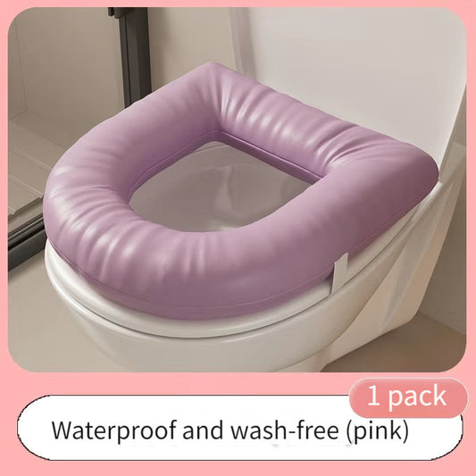 Toilet Seat Cover Designed for the Elderly and Pregnant Women, Non-Slip Extra Thick Vinyl Toothpaste - 40.64x38.1 cm Full Overlay Machine Washable with Ergonomic Anti-Squeeze Design Available in Multiple Colors All Season Use