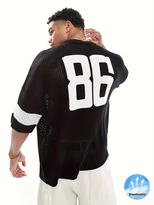 Men'S Casual Crew Neck Knit Sweater with "218.44cm Graphic Design - Soft & Warm Regular Fit for Fall/Winter, Breathable Polyester Blend, Perfect for Casual Attire