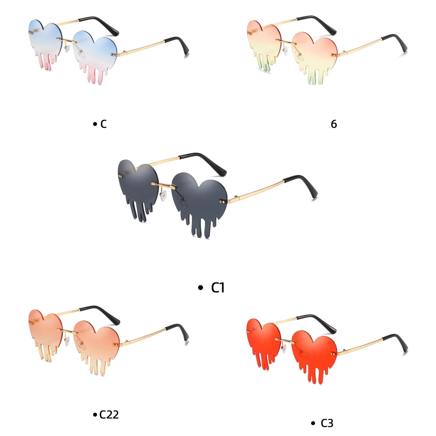 Europe and the United States retro love ins cute men and women funny bungee di photo network celebrity personality exaggerated fashion glasses show glasses