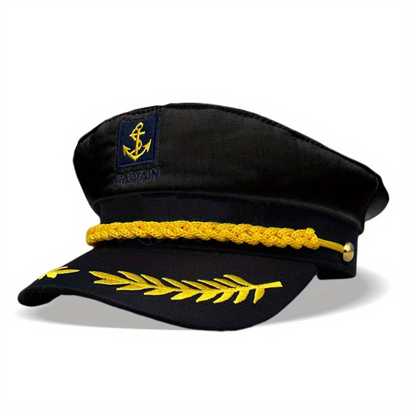 Navy Captain Hat - Flat Top Sun Hat for Outdoor Travel Leisure - Ideal Gift for Men and Women